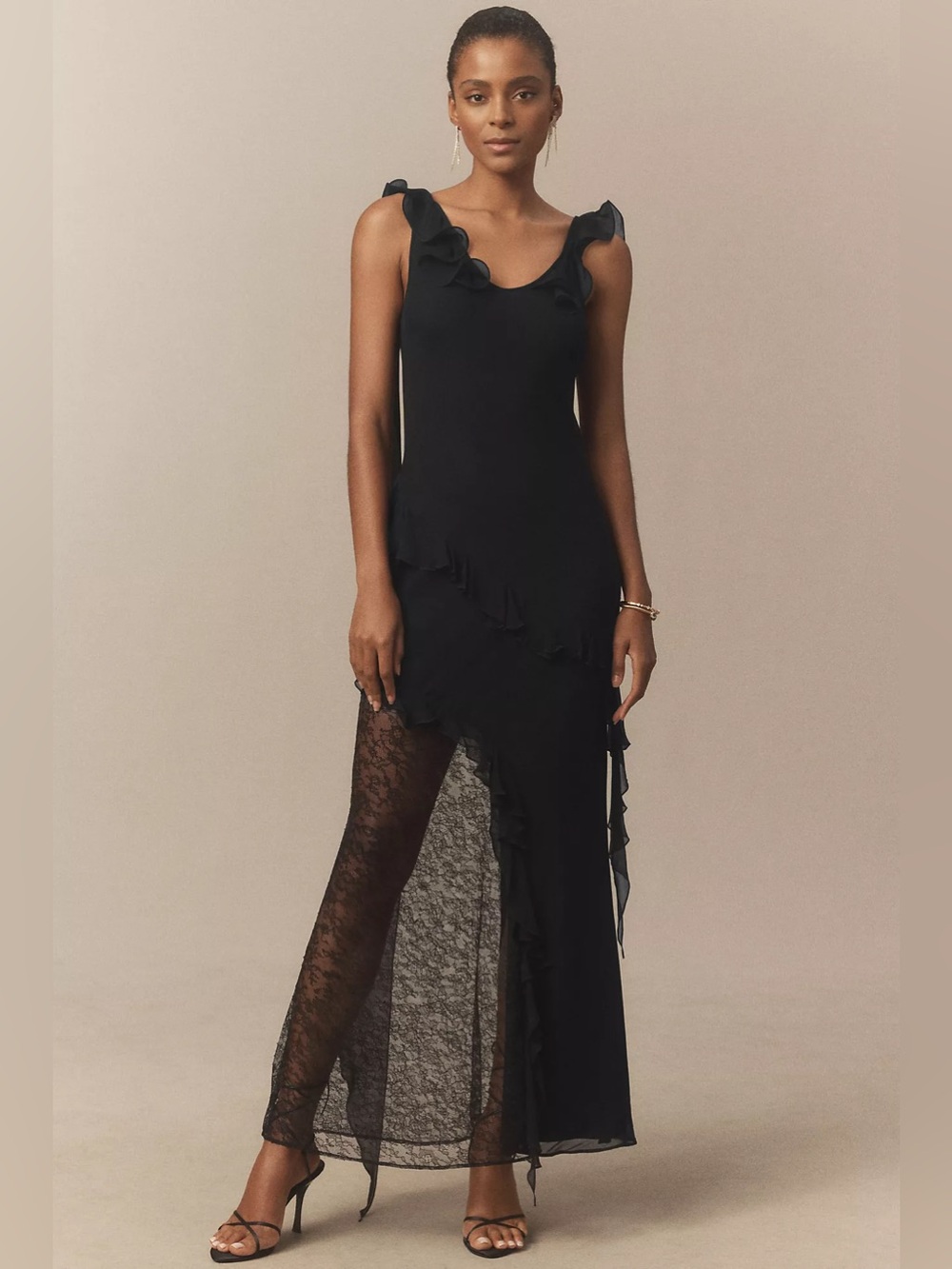 De La Vali Este Ruffled Sleeveless Maxi Dress